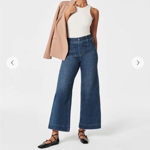 Spanx Cropped Wide Leg Jeans with Patch Pockets